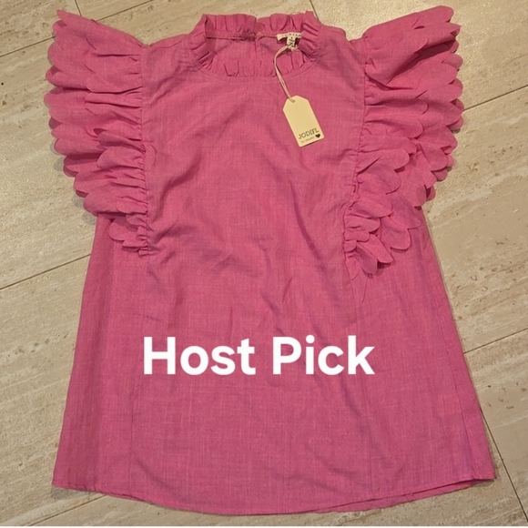JODIFL Tops - New Jodifl Los Angeles Frilly Flutter Sleeve Blouse